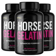 Horse Gelatin- Bodybuilding & Men’s Health Support- 3 Bottles- 270 Capsules