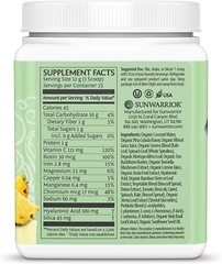 Sunwarrior Plant-Based Beauty Greens Powder Organic Pina Colada, 10.6oz