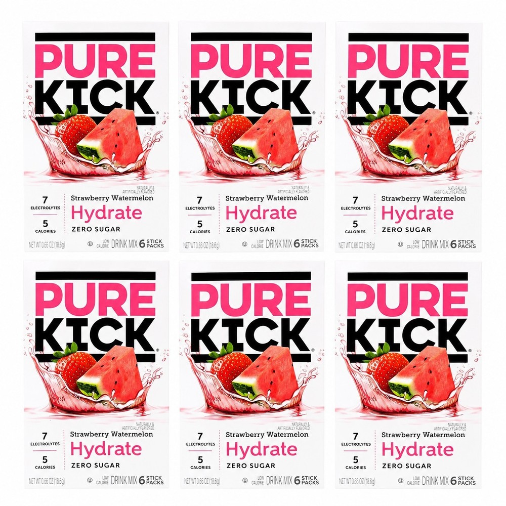 PURE KICK Hydrate Zero Sugar Electrolyte Drink Mix Strawberry Watermelon 36…