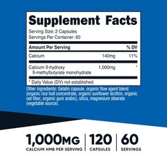 Nutricost HMB (Beta-Hydroxy 120 Count (Pack of 1), Multicolor