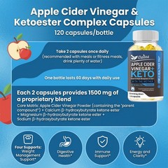 Keto Slim 1500 Mg Apple Cider Vinegar ACV Weight Loss Capsules 30 To120Capsules