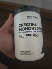 Nutricost Creatine Monohydrate Unflavored Powder 500g 100serv EXP 1/2027