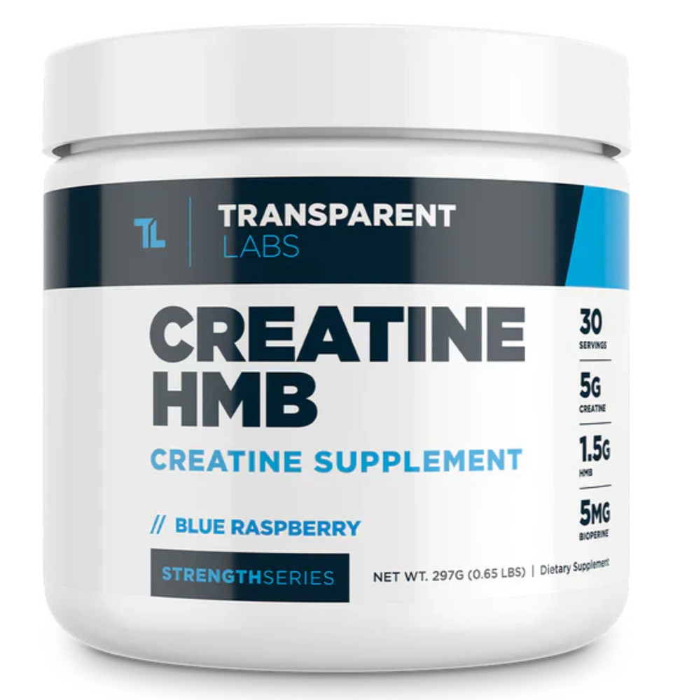 Transparent Labs Creatine Monohydrate HMB Powder Muscle Strength Blue Raspberry