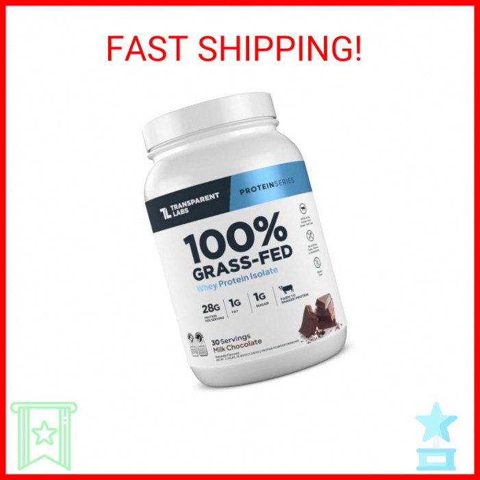 Transparent Labs Grass-Fed Whey Protein Isolate – Naturally Flavored, Gluten Fre