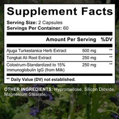 1000mg Supplement 500mg Ajuga Turkestanica Per Serving Increase Stamina Capsules