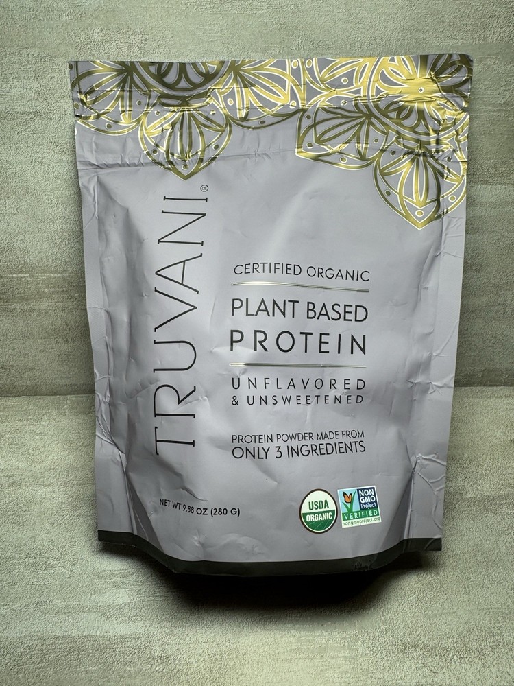 Truvani Organic Plant-Based Protein Powder Unflavored Unsweetened 9.88oz