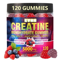 Creatine Monohydrate Gummies 5000mg, Mixed Berry, 120 Count