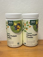 365 Whole Foods Organic Hemp Protein Powder, 16 oz Unflavored Pack of 2