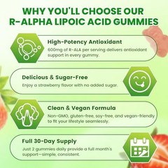 R Alpha Lipoic Acid Gummies, Stabilized R-Alpha Lipoic Acid, ALA Supplement for