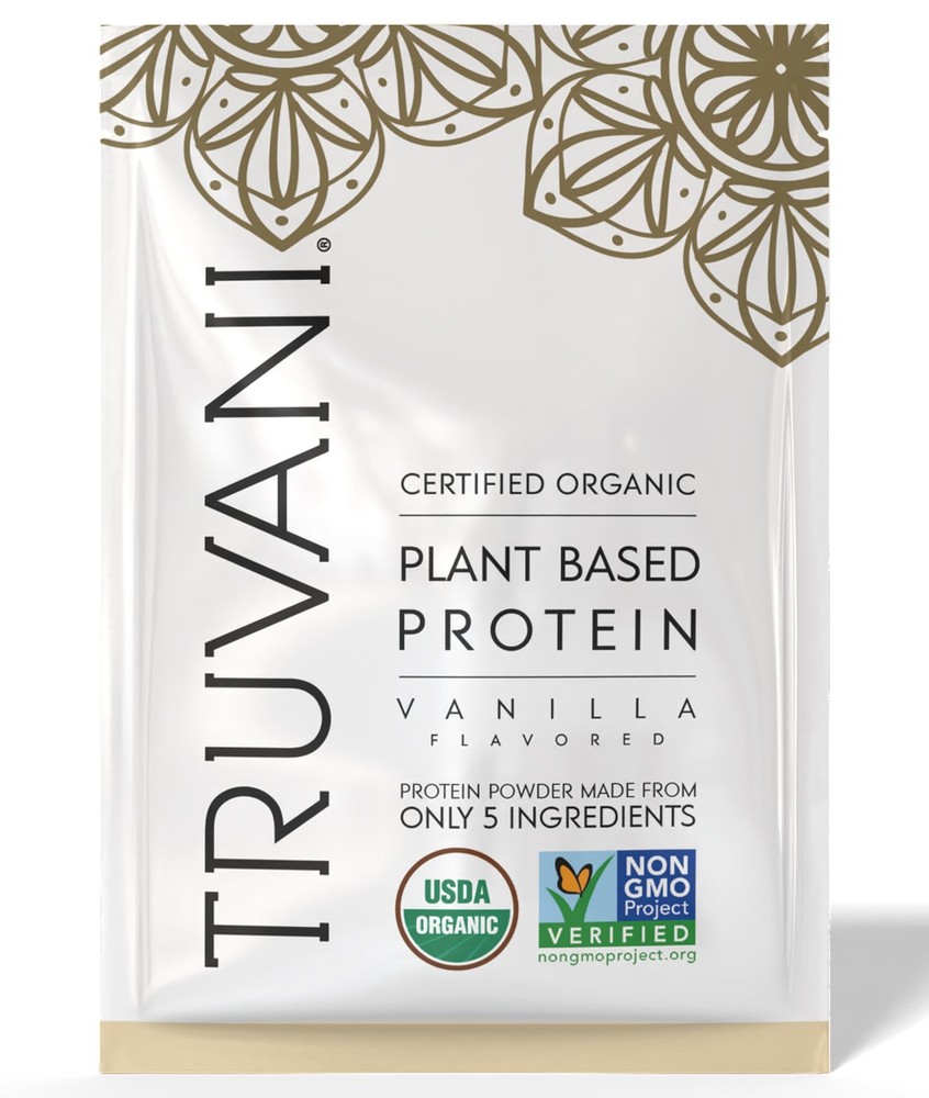 Truvani Vegan Pea Protein Powder | Vanilla | 1 Serving (Pack of 1),
