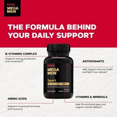 GNC Mega Men Sport Multivitamin for | Performance, 90 Count (Pack of 1)