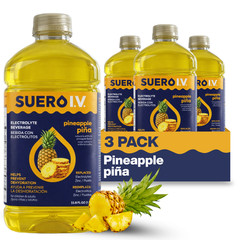Suero I.V. Electrolyte Drink, Pineapple Flavor 33.8 fl oz – Hydrate (2-Pack)