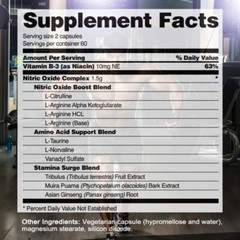 Nitric Oxide Booster Supplement – L-Arginin, L-Citrulline 1500mg –