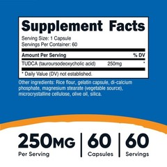 Nutricost Tudca Pills, 250mg Per Capsule, 60 Capsules (3 Pack)