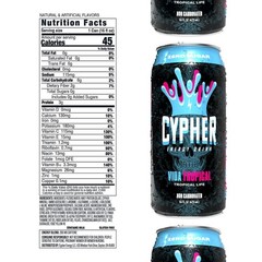 Cypher Tropical Life Energy Drink 16 fl oz Pack of 12 Tropical Fruit Protein