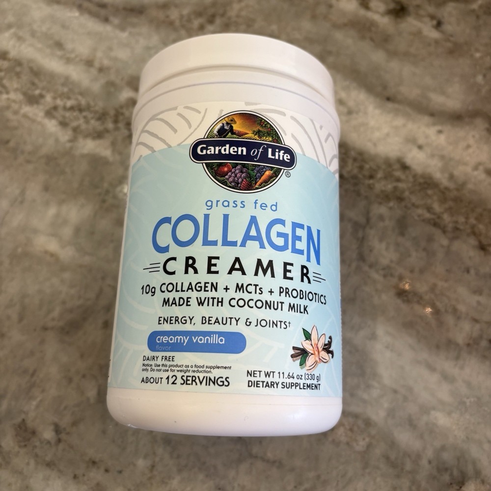 Garden of Life Grass Fed Collagen Creamer Powder – Creamy Vanilla, 12 Serv EXP27