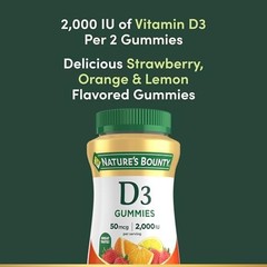 Nature’s Bounty Vitamin D3 Gummies, Vitamin Supplement, Supports Immune Health,