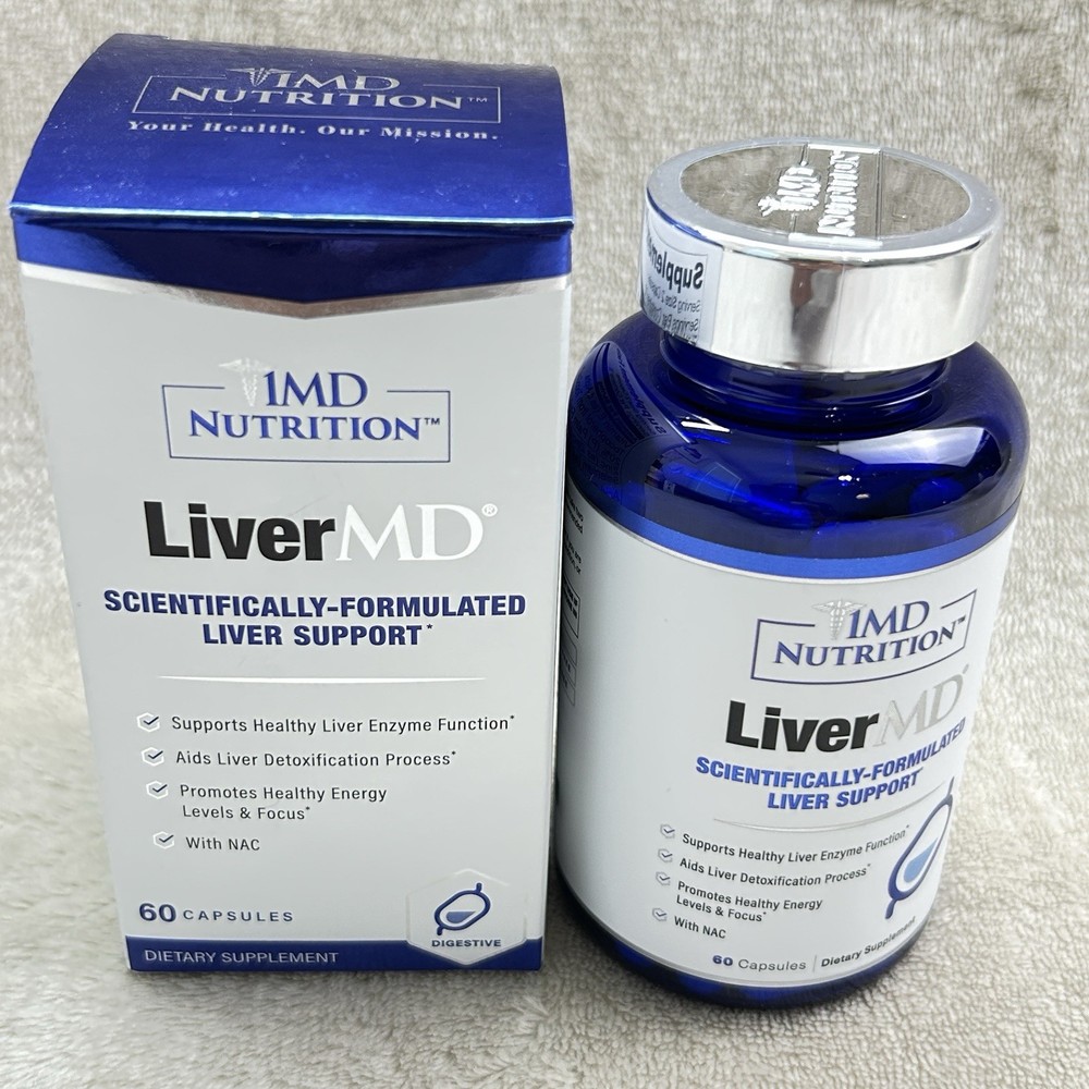 1MD LiverMD Liver Support Supplement Siliphos Milk Thistle Extract EXP 10/2026