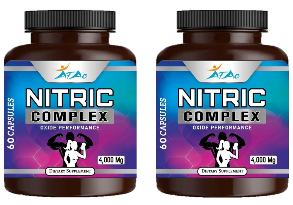 2 Bottle Nitric Oxide Complex 4000mg L-Arginine AAKG Muscle Pump Growth Pills