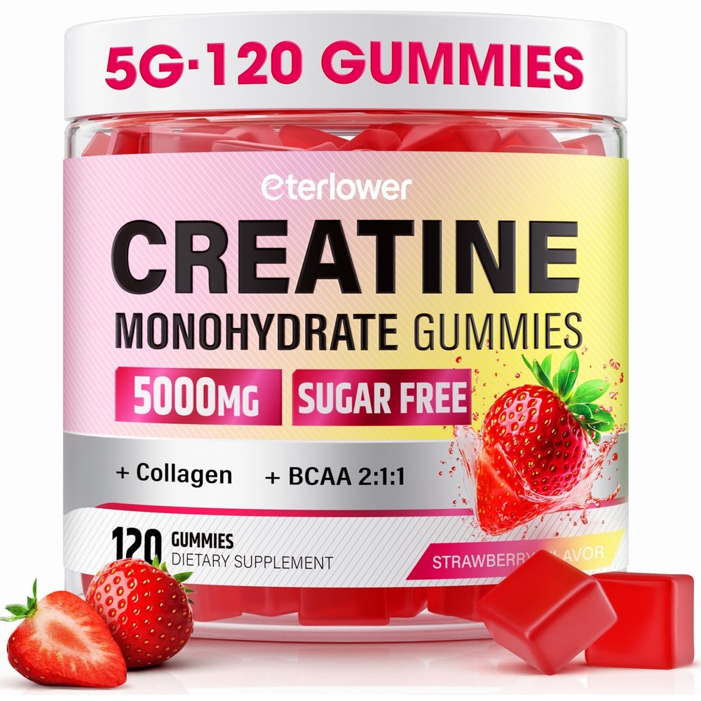 eterlower Creatine Monohydrate Gummies, 5g Creatine Gummies for Women & Men.P…
