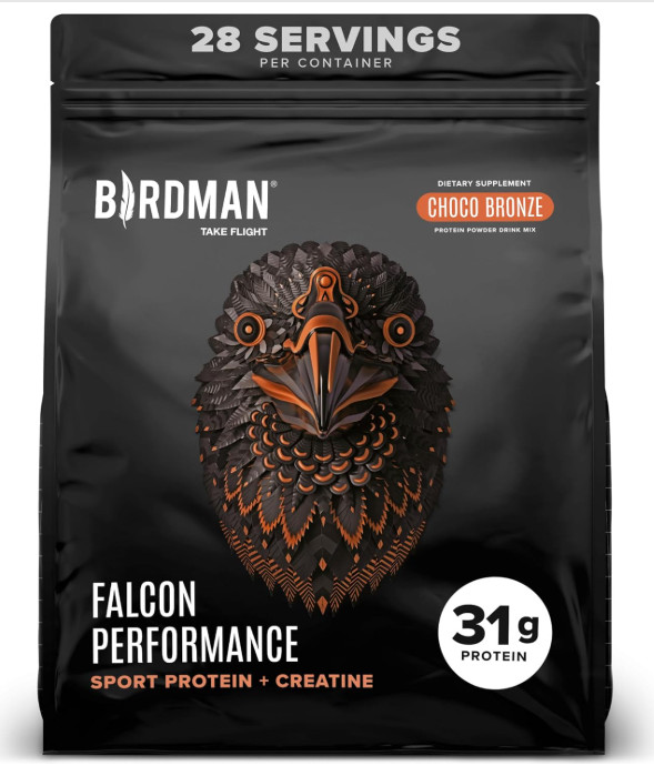 Birdman Falcon Vegan Protein Powder, Chocolate, 31g Protein, 28 Servings