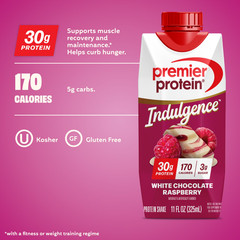 Premier Protein Indulgence Protein Shake, White Chocolate Raspberry, 30g Protein