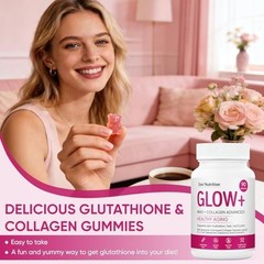 Jovi Glow+ NAD+ & Collagen Gummies, Multi-Type Hydrolyzed Collagen Peptides, Res