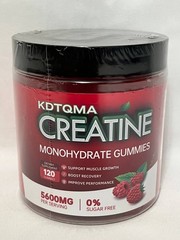 Creatine Monohydrate 5000mg Gummy 120 Count Gummies Sugar Free Expires 9/26/26