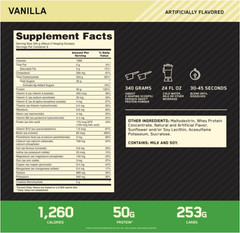 Optimum Nutrition Serious Mass Weight Gainer, Vanilla, 6 lb