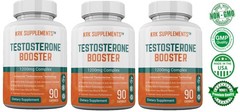 3 Bottle Testosterone Booster Chrysin Low Test Boost Natural Tribulus Terrestris