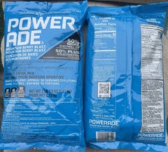 POWERADE 5 GALLON ION4 ELECTROLYTE SPORTS DRINK MIX POWDER MOUNTAIN BERRY BLAST!