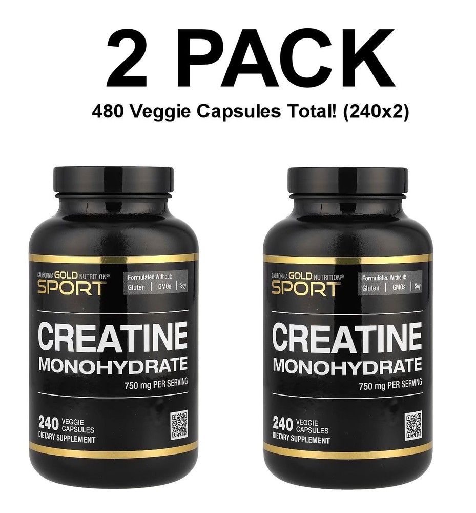 California Gold Nutrition, 2 PACK, Sport, Creatine, 750 mg, 240 Veggie Capsules