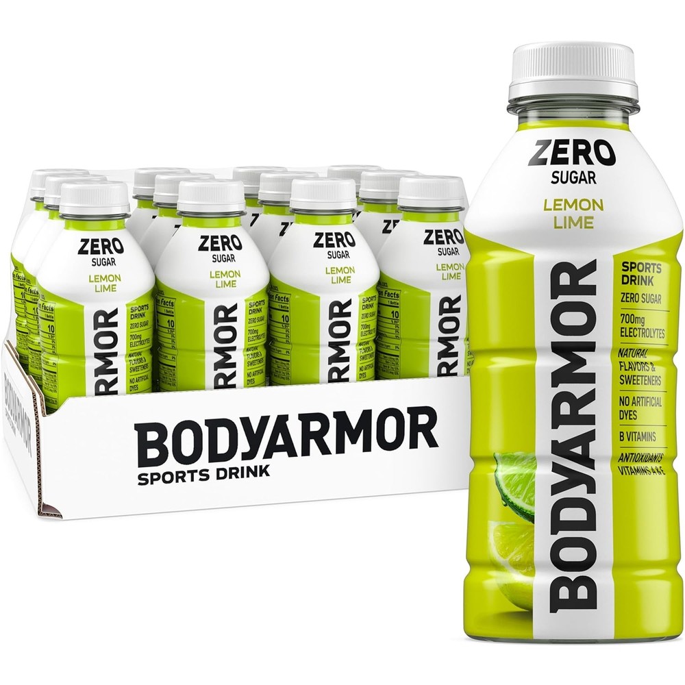 BODYARMOR ZERO Sugar Lemon Lime, Free Sports 16 Ounce (Pack of 12)
