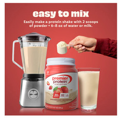 Premier Protein Whey Powder Strawberry Milkshake 1.7lb 30g Protein