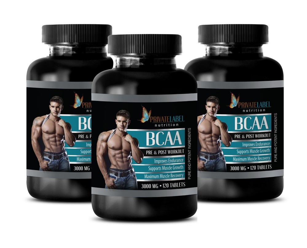 amino build – BCAA 3000mg – muscle growth – 3 Bottles