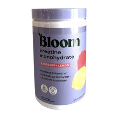 Bloom Nutrition Creatine Monohydrate Powder 9 Oz. Raspberry Lemon 40 Servings