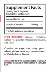 Lysine – Acetyl L-Carnitine 500mg – Fat Burner Weight Loss Supplements 1B