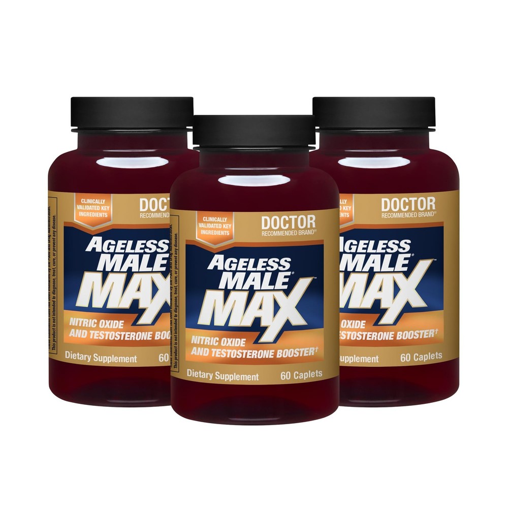 Ageless Male Max Total Testosterone Booster for Men 180 Count (Pack of 1)