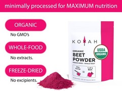 KOYAH – Organic Beet Powder, Freeze-Dried: 5.64 Ounce (Pack of 1), Red