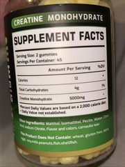 Creatine Monohydrate 5000MG 90 Gummies Lemon Flavor 10/26