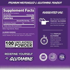 FINAFLEX PURE GLUTAMINE, Unflavored 1.1 lb.. Ultimate Muscle Recovery Powde…