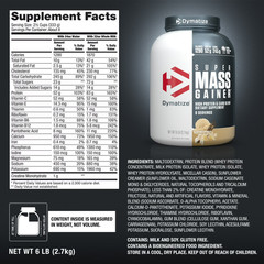 Dymatize Super Mass Gainer Protein Powder, 52g Protein, Gourmet Vanilla, 6 lbs