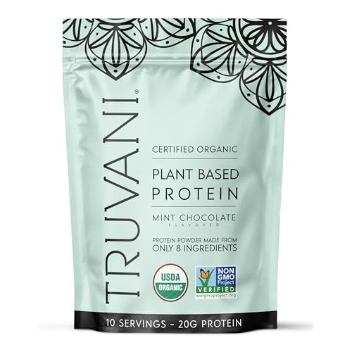 Truvani Organic Mint Chocolate Vegan Protein Powder, 12.38 Ounces
