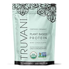 Truvani Organic Mint Chocolate Vegan Protein Powder, 12.38 Ounces