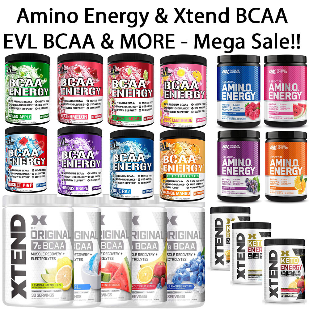 EVL Evlution Nutrition BCAA Energy Amino Acid Pre-Workout Powder – All FLAVORS