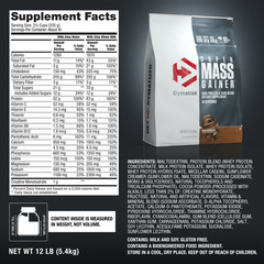 Dymatize Super Mass Gainer, High Protein & Carb Blend, Rich Chocolate, 12 Lb