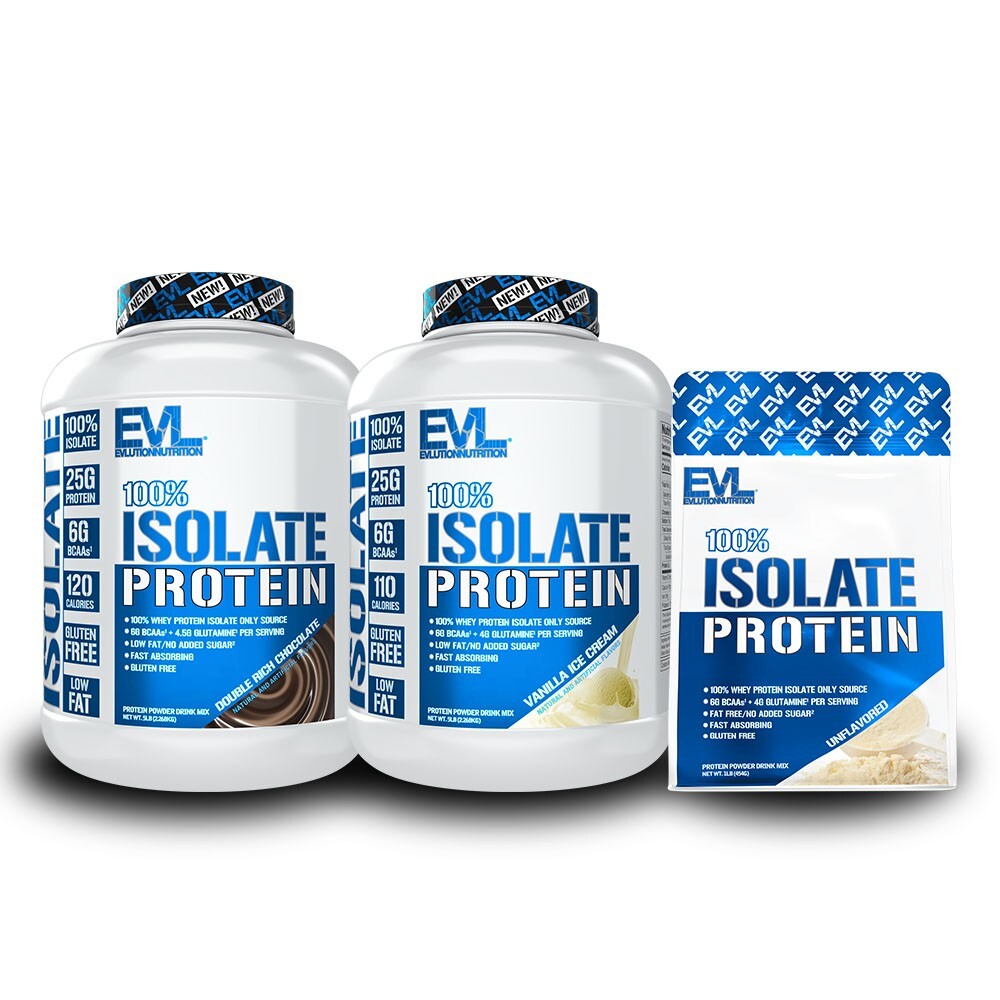 Evlution Nutrition 100% Whey Protein Isolate 1lb & 5lb – All Flavors