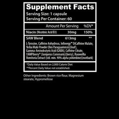 Insane Labz SAW High Stim Fat Burner Thermogenic Weight Loss 60 Capsules New