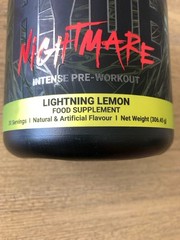 HYDE® Nightmare Intense Pre-Workout Lightning Lemon 30 Servings Exp: 06-2026