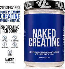 NAKED Pure Micronized Creatine Monohydrate – 200 Servings, 1,000g Bulk – NSF Cer